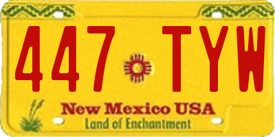 NM license plate 447TYW