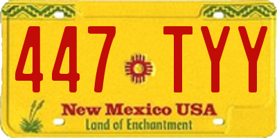 NM license plate 447TYY