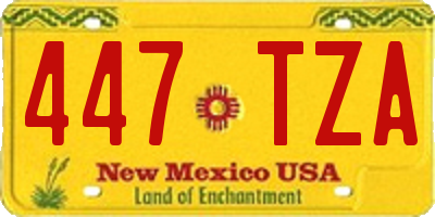 NM license plate 447TZA