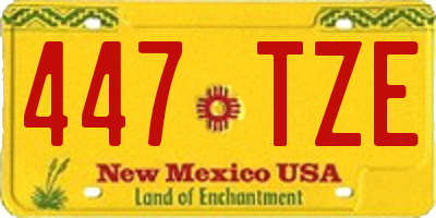 NM license plate 447TZE