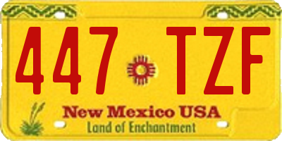 NM license plate 447TZF