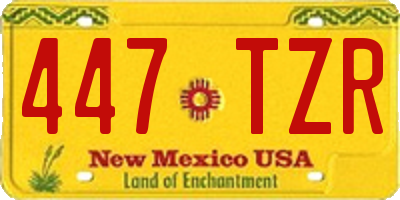 NM license plate 447TZR