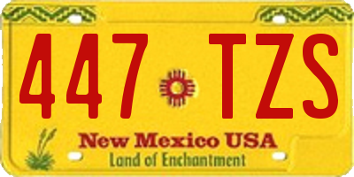 NM license plate 447TZS
