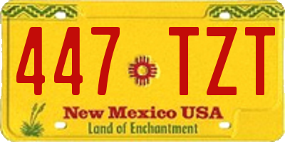 NM license plate 447TZT