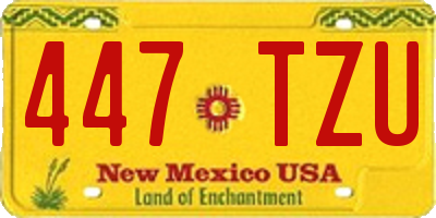 NM license plate 447TZU