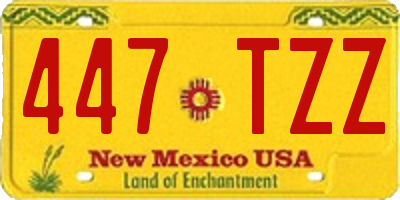 NM license plate 447TZZ