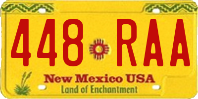 NM license plate 448RAA