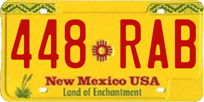 NM license plate 448RAB