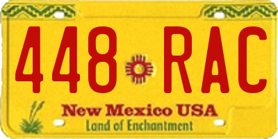 NM license plate 448RAC