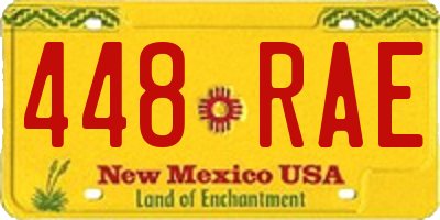 NM license plate 448RAE