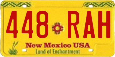 NM license plate 448RAH