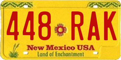 NM license plate 448RAK