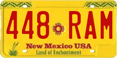 NM license plate 448RAM