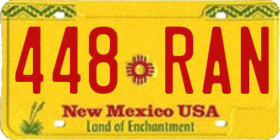 NM license plate 448RAN