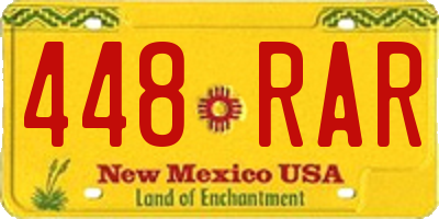 NM license plate 448RAR