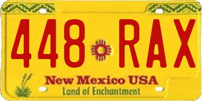 NM license plate 448RAX