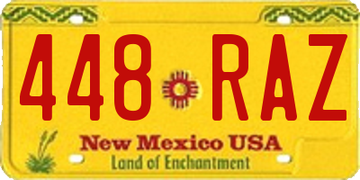NM license plate 448RAZ