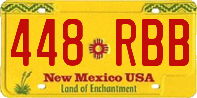 NM license plate 448RBB