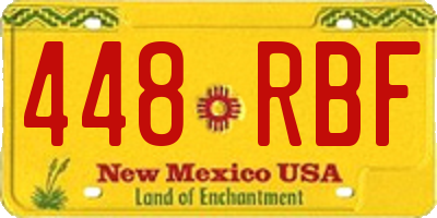 NM license plate 448RBF