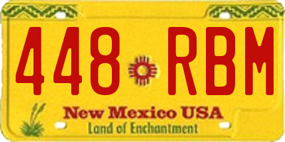 NM license plate 448RBM