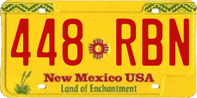 NM license plate 448RBN