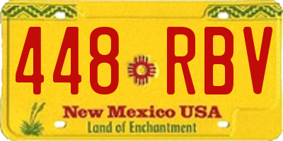NM license plate 448RBV