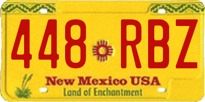 NM license plate 448RBZ