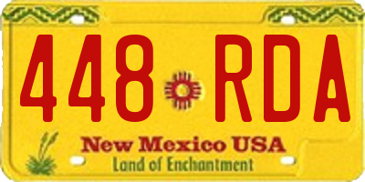 NM license plate 448RDA
