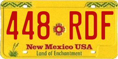 NM license plate 448RDF
