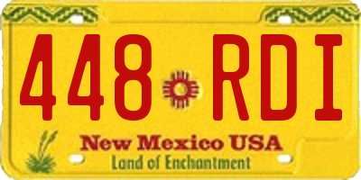 NM license plate 448RDI