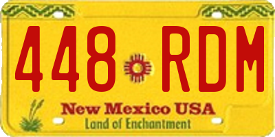 NM license plate 448RDM