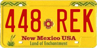 NM license plate 448REK