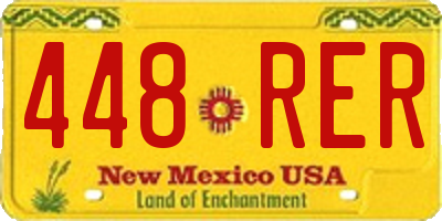 NM license plate 448RER