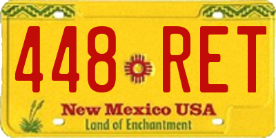 NM license plate 448RET