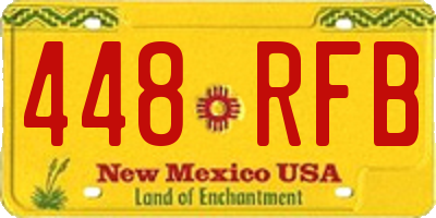 NM license plate 448RFB