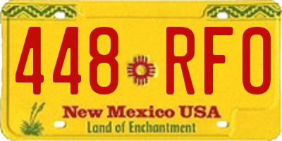 NM license plate 448RFO
