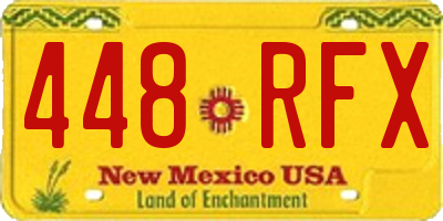 NM license plate 448RFX