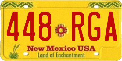 NM license plate 448RGA