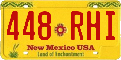 NM license plate 448RHI