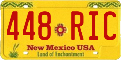 NM license plate 448RIC