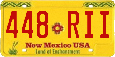 NM license plate 448RII