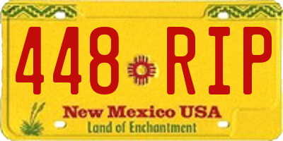 NM license plate 448RIP