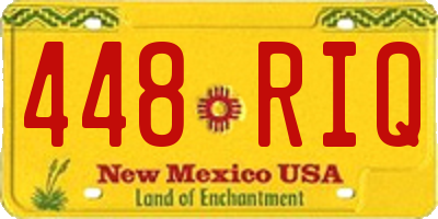 NM license plate 448RIQ