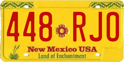 NM license plate 448RJO
