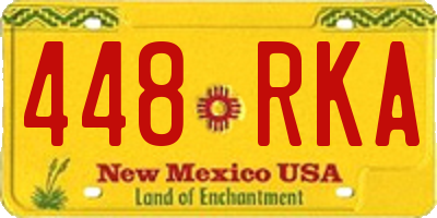NM license plate 448RKA