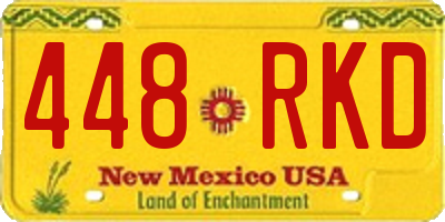 NM license plate 448RKD