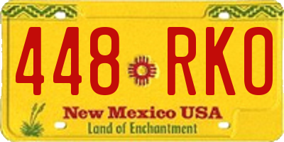 NM license plate 448RKO