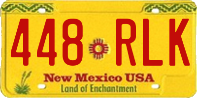 NM license plate 448RLK