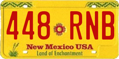 NM license plate 448RNB