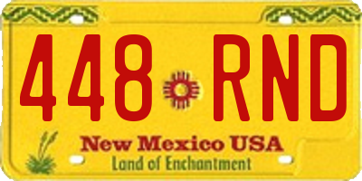 NM license plate 448RND